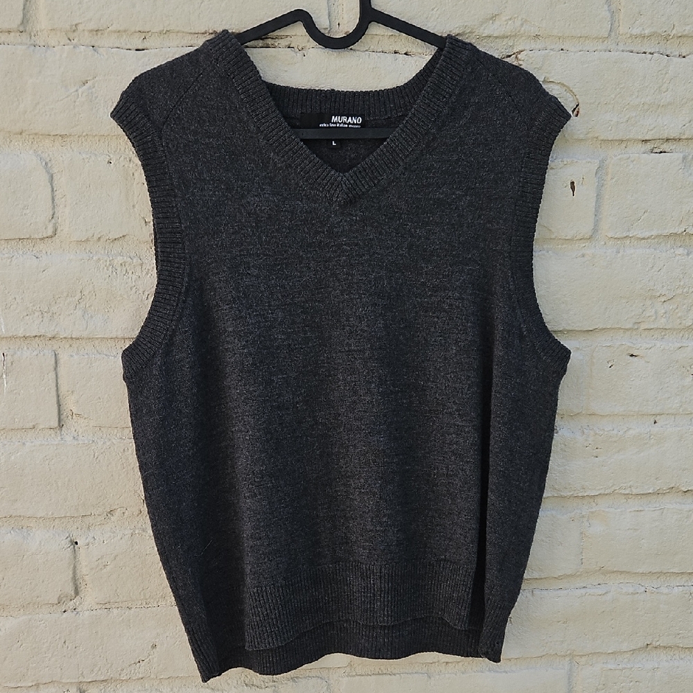Murano Charcoal V-Neck Sweater Vest
